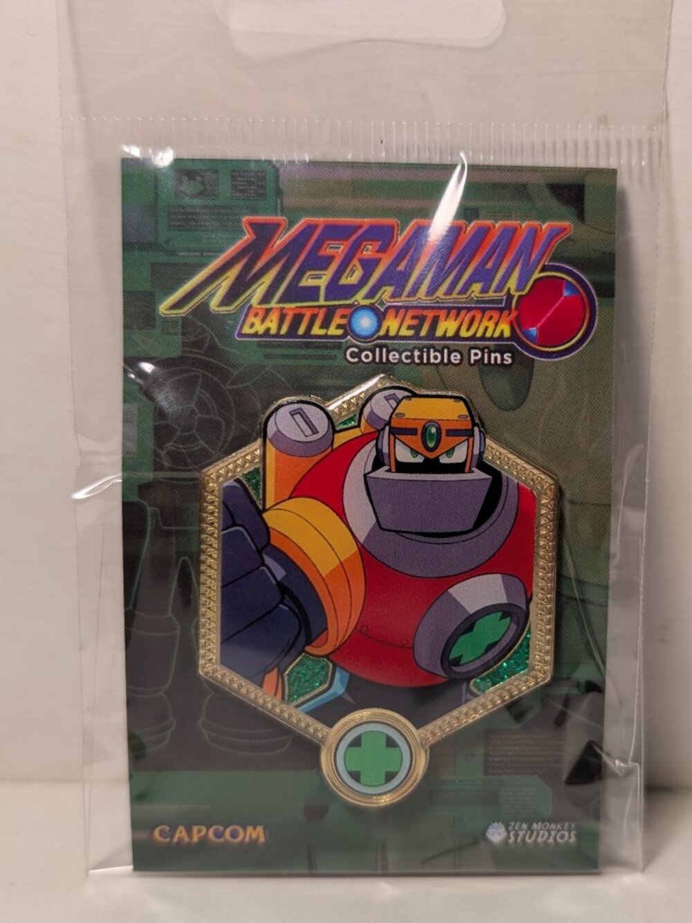 Mega Man Battle Network Guts Man Enamel Pin Official MegaMan.Exe Collectible
